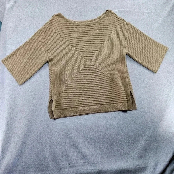 Dana Buchman Gold Shimmer Sweater 3/4 Sleeve Split Hem‎ Size XL - Picture 6 of 6